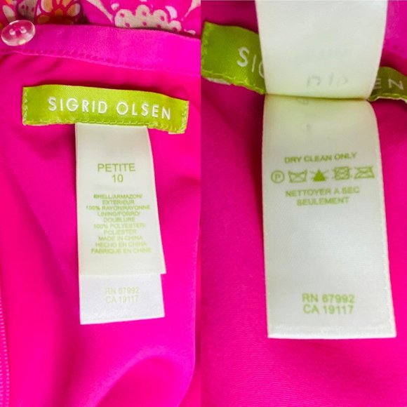 Sigrid Olsen A line Skirt Vintage Floral Womens Size 10 Side Zipper Loop & Hook - Picture 8 of 9